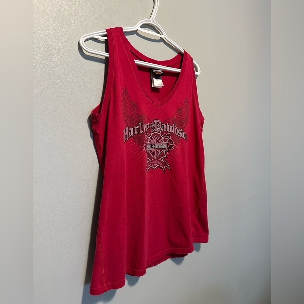 Vintage 🌸 RARE 🌸Harley Davidson Pink San Diego Tank Top size L - Picture 2 of 9